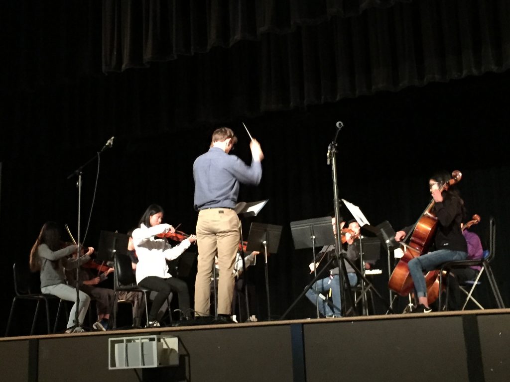 Balboa High School orchestra plays medley from Wicked