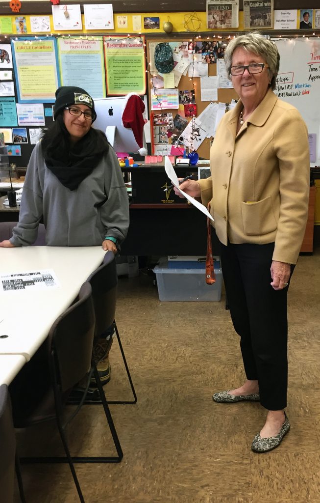 Susan Ritter and Stefanie at Balboa High School
