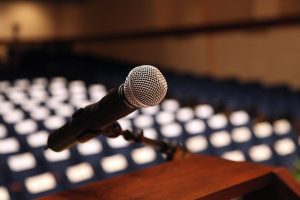 microphone on podium