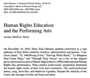 Human Rights Education and the Performing Arts