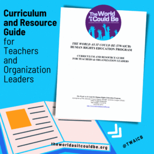 Curriculum and Resource Guide animated gif, screenshot from the curriculum and animated book flipping pages open