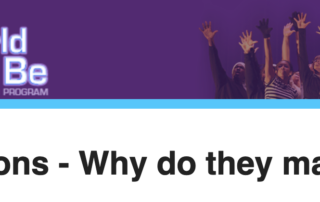 Screenshot of TWAICB newsletter header image (purple background with logo and cut out of students)